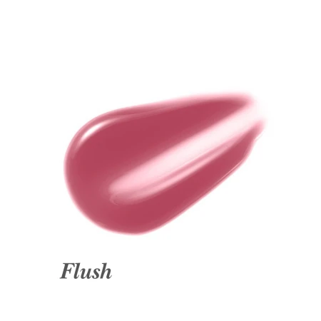 Na zdjęciu widoczny jest błyszczyk do ust Jane Iredale w odcieniu Flush.  Flush to chłodny, różany odcień z delikatnym połyskiem. Ten odcień świetnie pasuje do makijażu w chłodnych tonacjach i rozświetlonej cery.