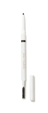 Na zdjęciu kredka do brwi PureBrow Precision Pencil.  Kredka jest dwustronna, z jednej strony jest skośna końcówka w konkretnym kolorze, z drugiej wygodna spiralka do wyczesywania i stylizowania brwi.
