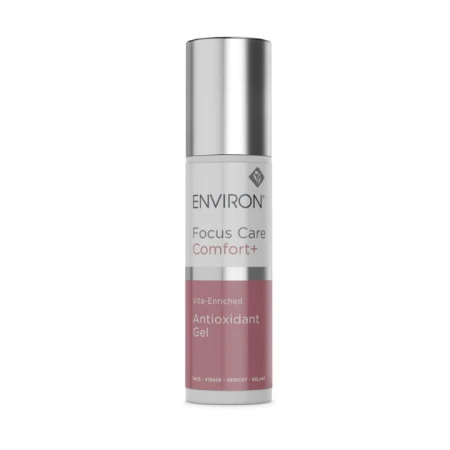 ENVIRON Colostrum Gel - Butelka żelu Colostrum Gel z pompką, w kolorze białym z metaliczną, srebrną nakrętką i biało-różową etykietą.