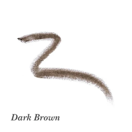 Na zdjęciu widzimy próbkę jane iredale PureBrow™ Brow Powder w odcieniu Dark Brown. To głęboki, intensywny kolor bez wyraźnych ciepłych ani chłodnych nut. Idealny do podkreślania brwi u osób o ciemnych włosach i mocniejszej oprawie oczu.