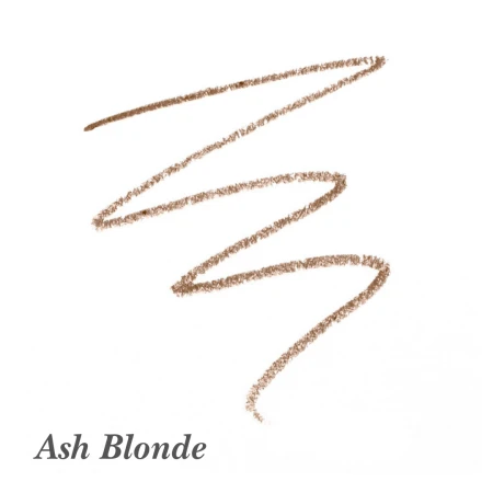 Próbka koloru kredki do brwi Jane Iredale PureBrow Precision Pencil Ash Blonde – chłodny, jasny brąz wpadający w odcień popielaty. Idealny dla osób o jasnych, chłodnych włosach, które chcą naturalnie podkreślić brwi bez ciepłych tonów.