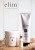 Na zdjęciu widoczne są trzy produkty marki Elim: duży pojemnik z napisem „MediHeel Spa Additive”, buteleczka z pipetą „Cuticle MD” oraz tubka „UltraMud Purifying Clay Mask”. Tło jest jasne, a wokół produktów znajdują się dekoracyjne suche trawy.