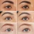 Na zdjęciu są trzy pary oczu modelek przed  i po pomalowaniu rzęs tuszem  Lash Fixation Tubing Mascara. Rzęsy są wyraźnie dłuższe, gęstsze i dobrze rozczesane.