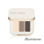 Na zdjęciu jest potrójna paleta cieni do powiek jane iredale w odcieniu Riverstone. Paleta zawiera trzy matowe kolory:  jasny waniliowy/beżowy, średni chłodny brąz, ciemny szaro-brązowy.