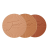 Na zdjęciu widać trzy bronzery prasowane, okrągłe,  marki Jane Iredale PureBronze. Ułożone od lewej w odcieniach light, medium i dark.