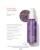 Na zdjęciu znajduje się elegancka, fioletowa butelka z białym atomizerem wody Jane Iredale Lavender Hydration Spray o pojemności 90 ml. Obok butelki  wypisane właściwości produktu.