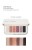 Paleta cieni do powiek jane iredale Storm Chaser. Paleta zawiera sześć odcieni w chłodniejszej, bardziej wyrazistej tonacji. Na dole widoczne są swatche prezentujące efekt shimmer i głębię kolorów.