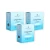Na zdjęciu widoczne są trzy opakowania suplementu Rejuvenated Collagen Shots w niebieskich pudełkach. Produkt zawiera kolagen morski z dodatkiem jagód acai. Każde opakowanie zawiera 24 saszetki.