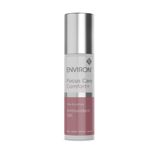 ENVIRON Colostrum Gel - Butelka żelu Colostrum Gel z pompką, w kolorze białym z metaliczną, srebrną nakrętką i biało-różową etykietą.