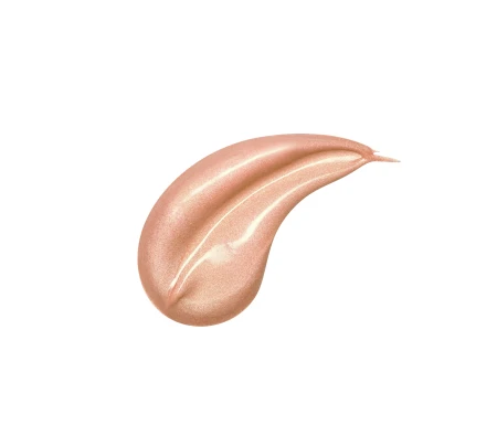 Grafika przedstawia próbkę kremu INSTYTUTUM C-Illuminating 3D Moisturizer o brzoskwiniowo-złotym, delikatnie perłowym wykończeniu. Formuła ma gładką, kremową i połyskującą konsystencję.