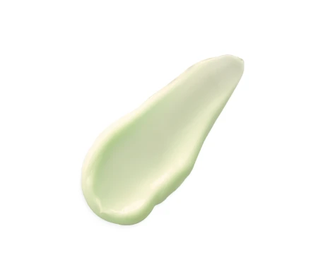 Grafika przedstawia próbkę kremu INSTYTUTUM SuperBiotic Regeneration Cream na białym tle. Jasnozielona formuła ma gładką, kremową konsystencję i delikatnie połyskujące wykończenie.