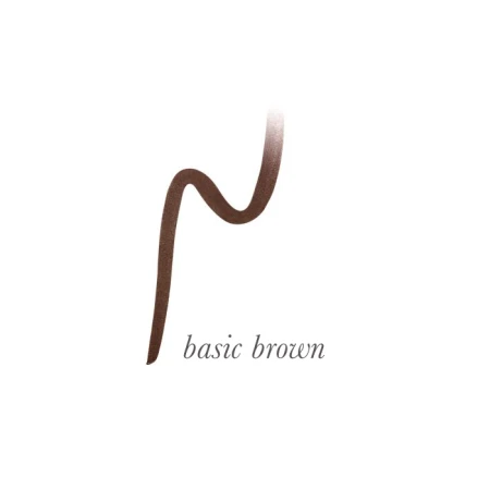 Grafika przedstawia próbkę koloru kredki do oczu jane iredale eye pencil w odcieniu Basic Brown – klasyczny brąz.  Naturalny, ciepły brąz – doskonały do codziennego makijażu lub dla osób o jasnej karnacji.