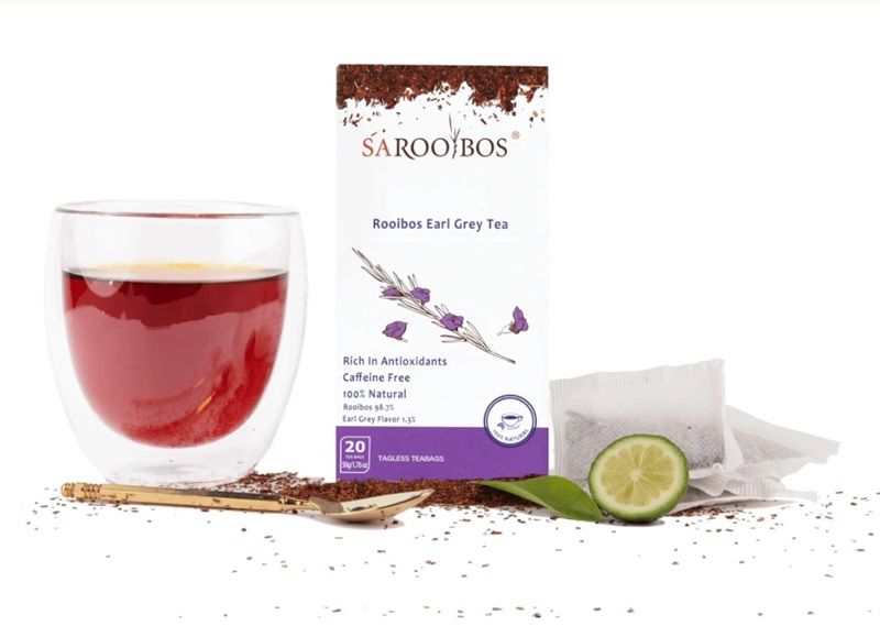 SA ROOIBOS - organiczna herbata Rooibos Earl Grey Tea, bez kofeiny, bogata w antyoksydanty, 20 saszetek