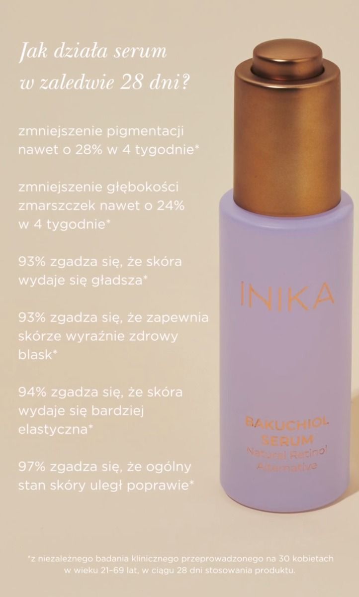 INIKA ORGANIC Bakuchiol Serum - wegańskie serum anti aging z bakuchiolem 30 ml