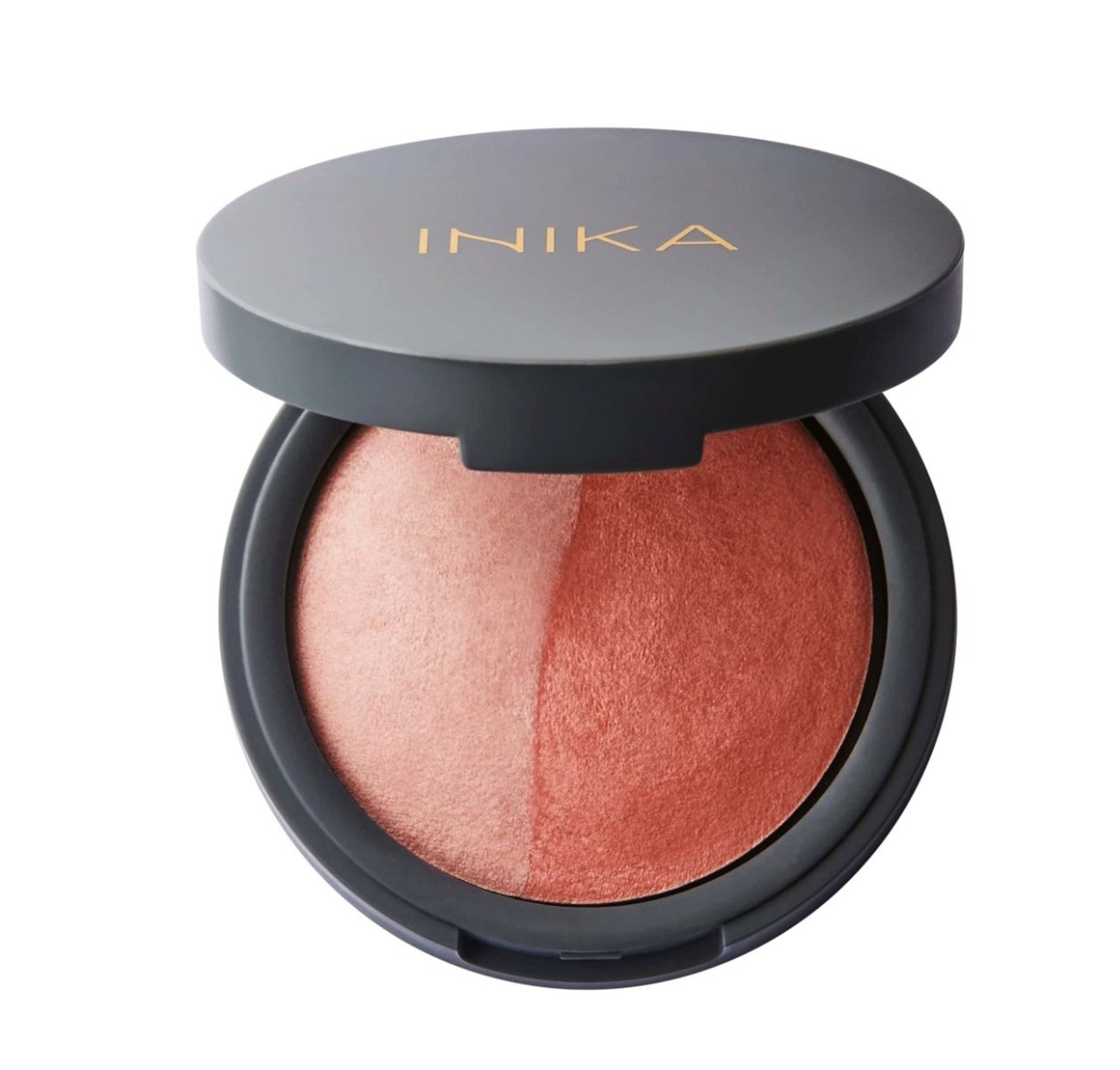 INIKA ORGANIC Mineral Baked Blush Duo BURNT PEACH - wegański, mineralny róż do policzków 6,5 g 