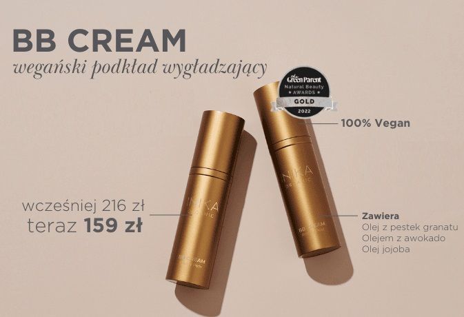 INIKA ORGANIC BB Cream CREAM - wegański, odżywczy podkład wygładzający z ekstraktami roślinnymi 30 ml