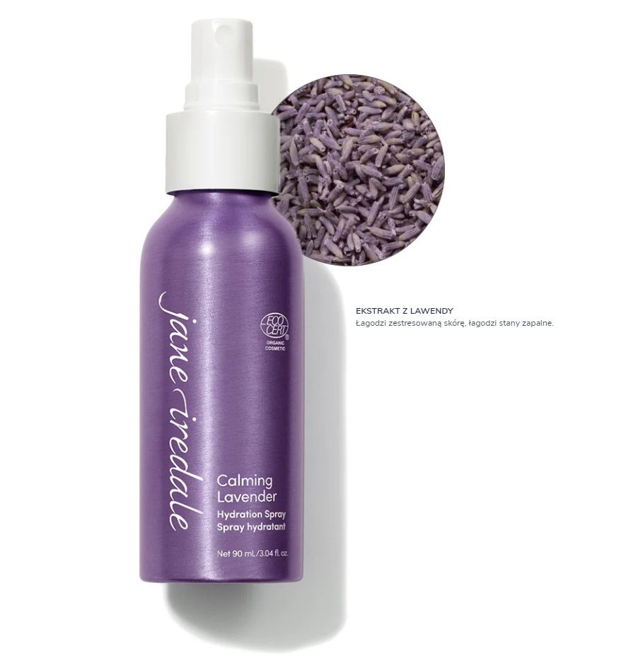 JANE IREDALE Calming Lavender Hydration Spray - nawilżająca i kojąca woda mineralna do skóry wrażliwej 90 ml