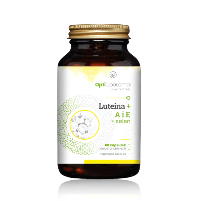 NATURDAY Opti Liposomal Luteina+ A i E +Selen - Prawidłowe widzenie - 60 kapsułek 