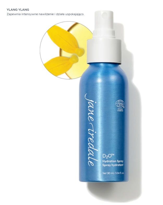 JANE IREDALE D₂O Hydration Spray - nawilżająca, utrwalająca woda mineralna do skóry suchej 90 ml