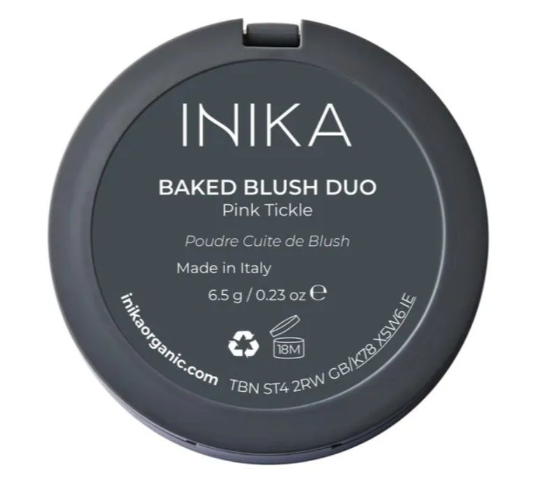 INIKA ORGANIC Mineral Baked Blush Duo PINK TICKLE - wegański, mineralny róż do policzków 6,5 g 