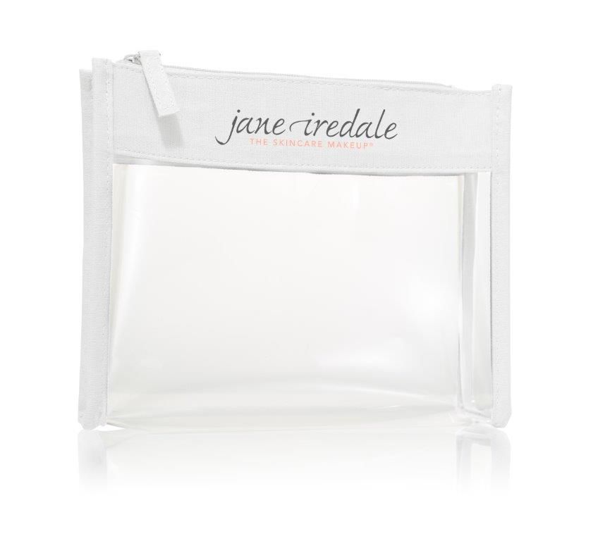 Jane Iredale zestaw 3 mini produktów + kosmetyczka - wakacyjny zestaw podróżny