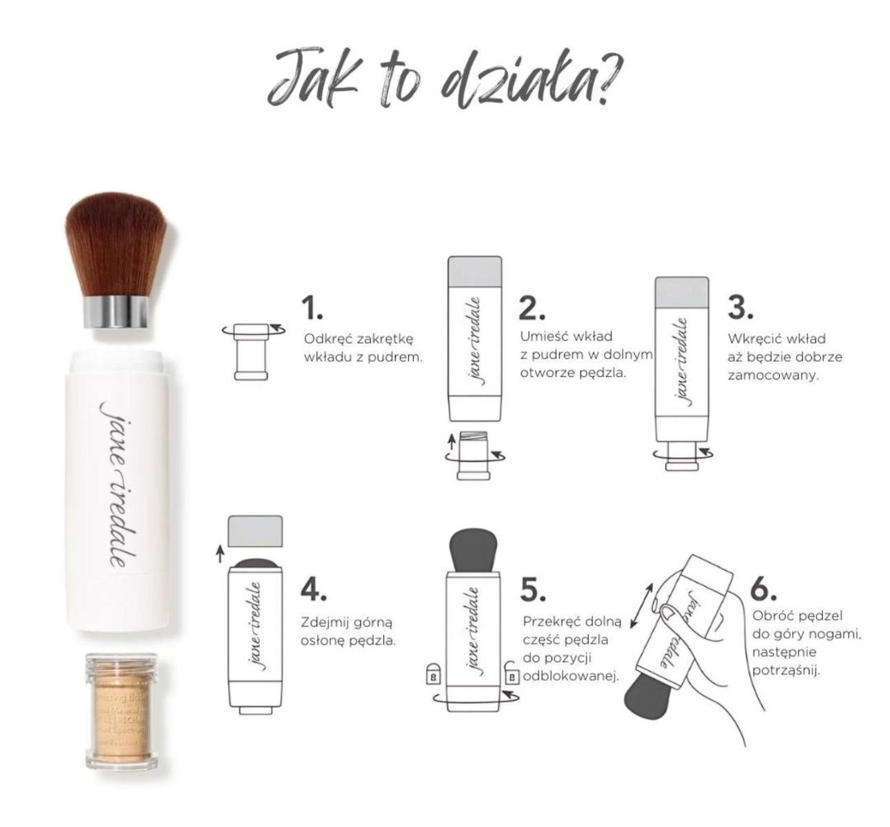 JANE IREDALE Amazing Base Refillable Brush SPF 20-wielofunkcyjny mineralny puder sypki  SPF20 w pędzlu z 2 uzupełniającymi wkładami 5 g