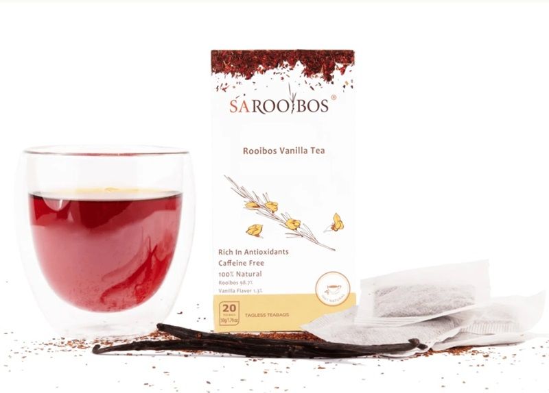 SA ROOIBOS - organiczna herbata Rooibos Vanilla Tea, waniliowa, bez kofeiny, bogata w antyoksydanty 20 saszetek